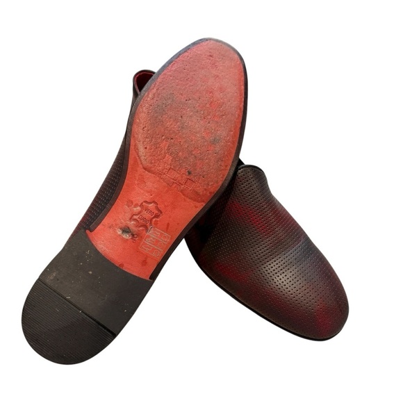 Fertini Mens  80200 Low Vamp Perforated Leather Loafer Size 42 Burgundy main image 4